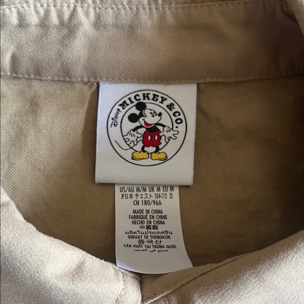 DISNEY Mickey Co Tan / brown Adult / unisex jacket .EUC SZ M medium - Picture 2 of 13